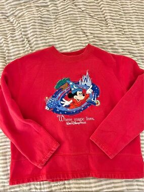 Vintage Disney Red Mickey Sorcerer Crewneck Sweatshirt